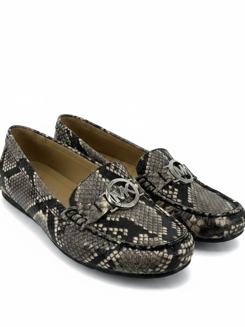 NWOB Michael Kors Fulton Moc Snake Embossed Leather Loafers Size 9 Slip on flats